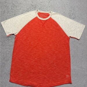 American Eagle Mens T-Shirt M Orange/ Ivory- Gray Basic Reverse Stitch AE